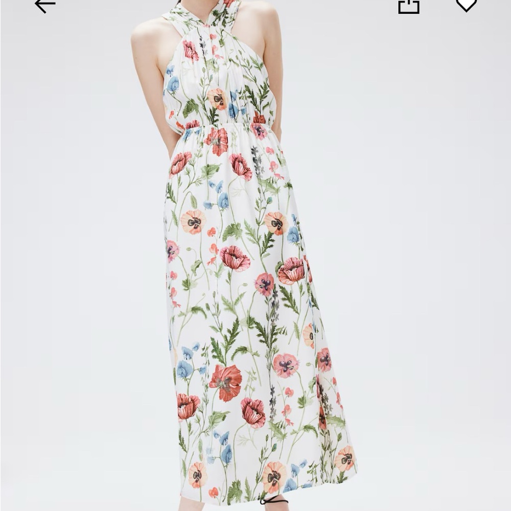 Floral Halter Neck Maxi Dress